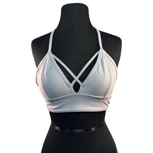 Lululemon Light Gray Strappy Sports Bra With Crisscross Back Design Size XXS